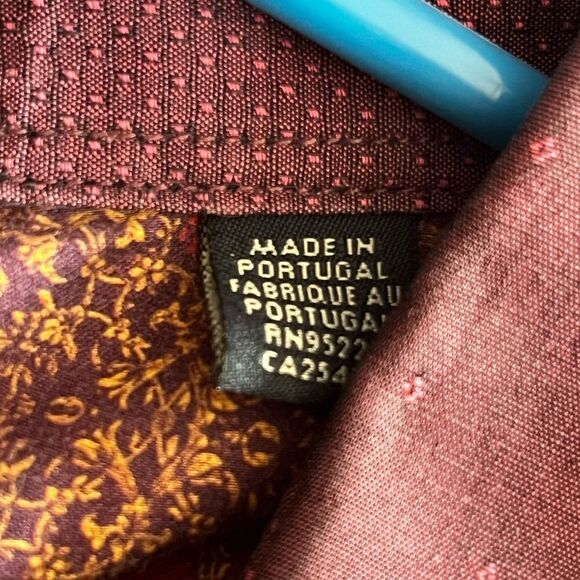 Ted Baker London Dark Red Men Cotton Dress Shirt Front Buttons Long Sleeve - Picture 5 of 8